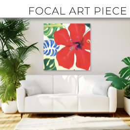 Große und feine rote Hibisken Leinwanddruck