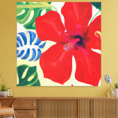 Große und feine rote Hibisken Leinwanddruck (Insitu (Wohnzimmer))