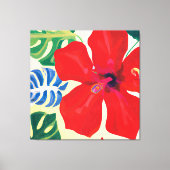 Große und feine rote Hibisken Leinwanddruck (Vorderseite)