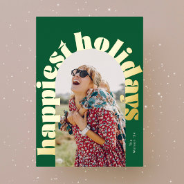 Große und goldfarbene Typografie - ovale Weihnacht Folien Feiertagskarte