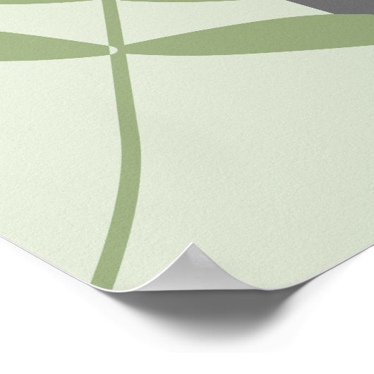 Größe und Grau Botanisch uneingerahmt Poster (Ecke)