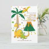 Große und kleine Dinosaurier Einladung (Stehend Vorderseite)
