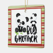 Große und kleine Niedliche Pandas mit großem Broth Keramikornament (Links)