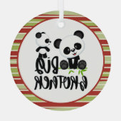 Große und kleine Niedliche Pandas mit großem Broth Ornament Aus Glas (Rückseite)