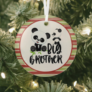 Große und kleine Niedliche Pandas mit großem Broth Ornament Aus Glas