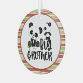 Große und kleine Niedliche Pandas mit großem Broth Ornament Aus Glas (Vorderseite links)