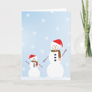 Große und kleine Schneemann frohe Weihnachten Karte