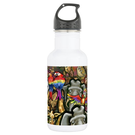 Große und kleine Tiere Edelstahlflasche (Vorderseite)