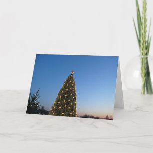 Große und kleine Weihnachtsbäume I Holiday Sunset Feiertagskarte