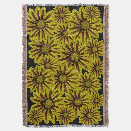 große und kühn gelbe Blumen mit roten Streifen dai Decke (Vorderseite Vertikal)