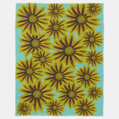 große und kühn gelbe Blumen mit roten Streifen dai Fleecedecke (Vorderseite)