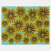 große und kühn gelbe Blumen mit roten Streifen dai Fleecedecke (Vorderseite (Horizontal))