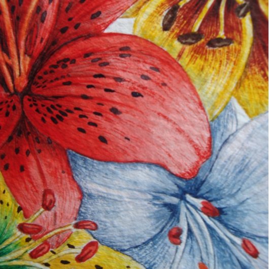 große und kühne farbenfrohe Blume Decke