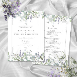 Größe und Lilac-Blüte in einer Hochzeit Einladung