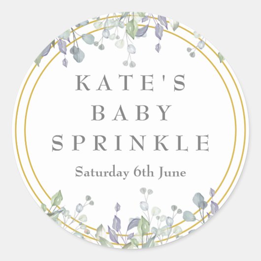Größe und Lilac Weide Baby Sprinkle Runder Aufkleber (Vorderseite)