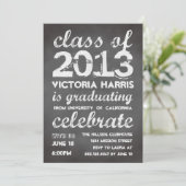 Große und mutige graue Tafeltypographie modern Einladung (Stehend Vorderseite)