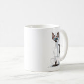 Große und schräge Siamkatzen-Cartoon Kaffeetasse (VorderseiteRechts)