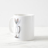 Große und schräge Siamkatzen-Cartoon Kaffeetasse (Vorderseite Links)