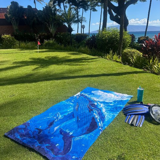 Große und weiche Farben Humpback Whale Beach Handt Strandtuch