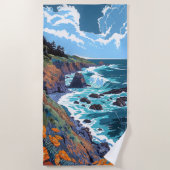 Große und weiche Farben Sonoma Coast Beach Handtuc Strandtuch (Vorderseite)