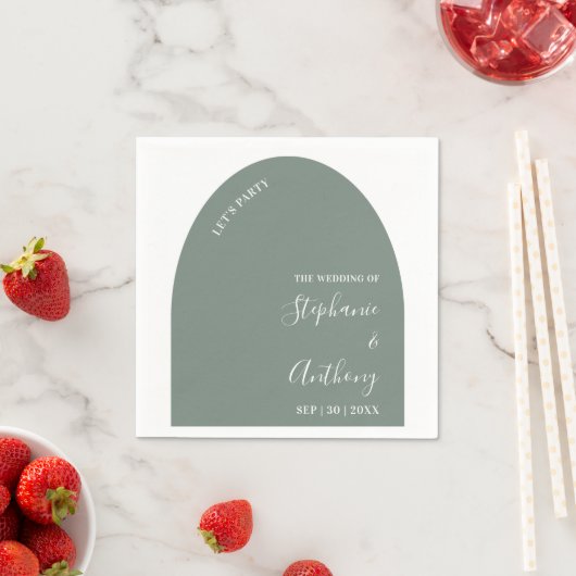 Große und weiße Bogenhochzeit Serviette (Beispiel)