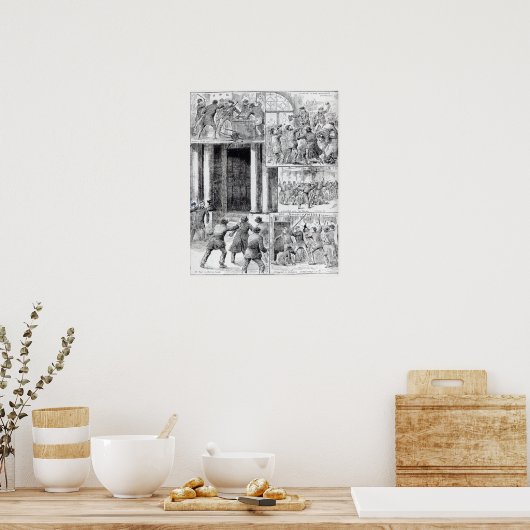 Große Unruhen in London Poster (Küche)