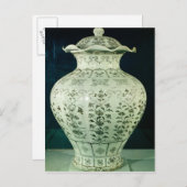 Große Vase "Kuoan" mit blauen Blumen Postkarte (Vorne/Hinten)