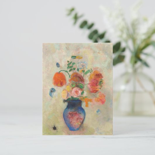 Große Vase mit Blume - Odilon Redon Postkarte (Stehend Vorderseite)