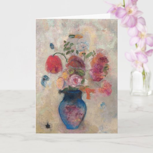 Große Vase mit Blume von Odilon Redon Karte (Orchidee)