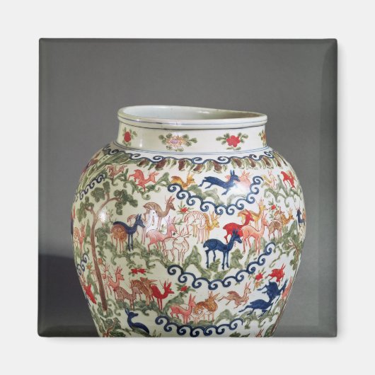 Große Vase mit fünf Farben dekoriert Magnet (Vorne)