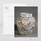 Große Vase mit fünf Farben dekoriert Postkarte (Vorne/Hinten)