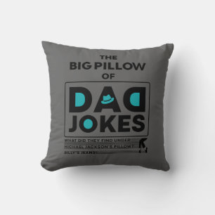 Große Vater-Jokes Design-Text mit grauem Hintergru Kissen