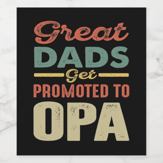 Große Vater werden zum Opa-Geschenk Männer beförde Weinetikett (Einzelnes Label)