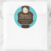 Große Verpackungskleber für Backwaren Runder Aufkleber (Tasche)