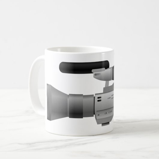 Große Videokamera-Tasse Kaffeetasse (Vorderseite Links)