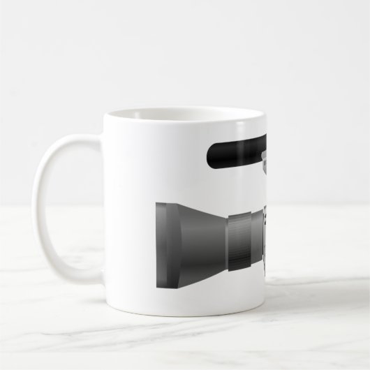 Große Videokamera-Tasse Kaffeetasse (Links)