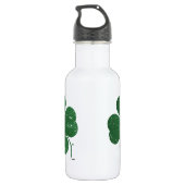 Große Vierblättriges Kleeblatt - Vintager Stil Trinkflasche (Rückseite)