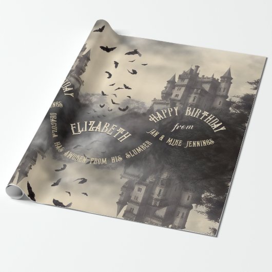 Grosse Viktorianische gotische Vintage Burg Geschenkpapier (Ungerollt)