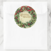 Große Viktorianische Weihnachtsnachtsnachtsmarken  Runder Aufkleber (Tasche)