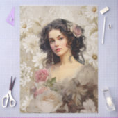 Große Vintag Inspirierte Viktorianische Era Lady & Seidenpapier (Basteln)