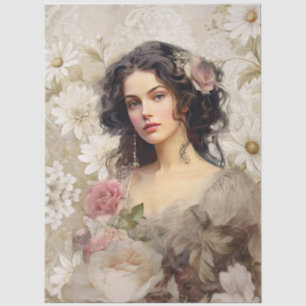 Große Vintag Inspirierte Viktorianische Era Lady & Seidenpapier