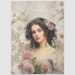 Große Vintag Inspirierte Viktorianische Era Lady & Seidenpapier