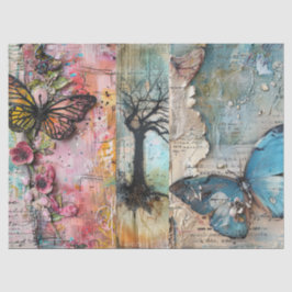 Große Vintage Abstrakte Kunstsammlung Seidenpapier