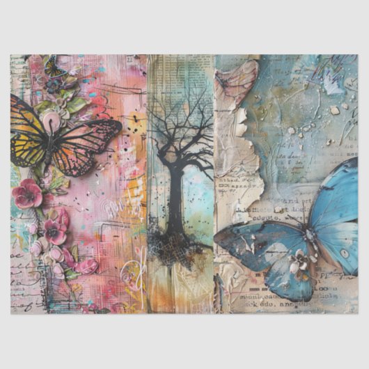 Große Vintage Abstrakte Kunstsammlung Seidenpapier (Vorderseite)