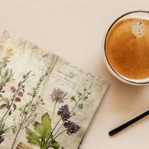 Große Vintage-Aquarell-Natur-Wildblume Fliese
