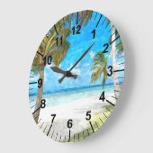 Große Vintage Beach-Theme Wall Uhr (Winkel)
