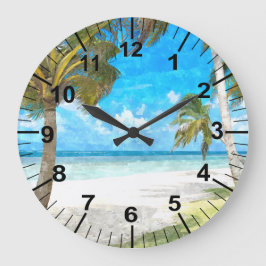 Große Vintage Beach-Theme Wall Uhr