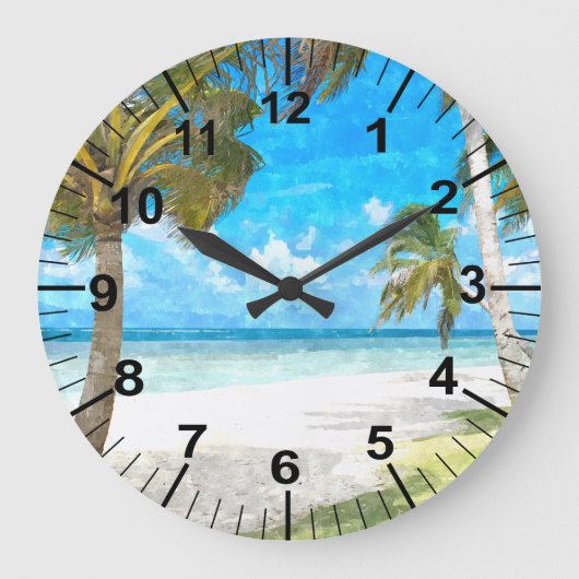 Große Vintage Beach-Theme Wall Uhr (Vorderseite)