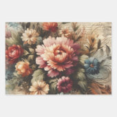 Große Vintage-Blumen-Möbel-Decoupage Geschenkpapier Set (Vorderseite 3)