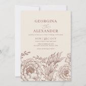 Grosse, Vintage Botanische Hochzeit Einladung (Vorderseite)